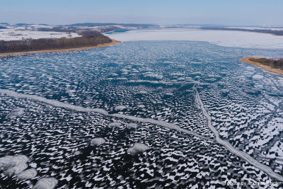 Zugefrorener Malchiner See Luftfoto