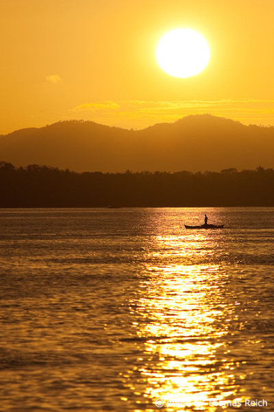 Silhouette Fischerboot Sonnenuntergang