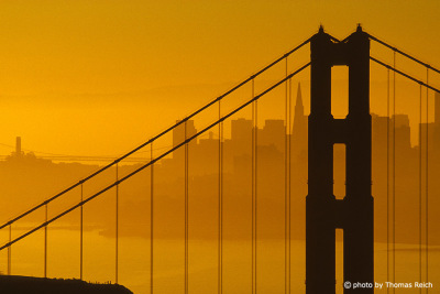 Sonnenuntergang Golden Gate Bridge, San Francisco, Kalifornien