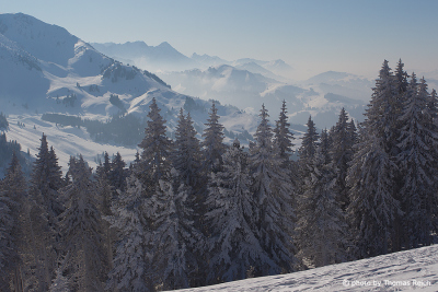 Schweizer Voralpen im Schnee