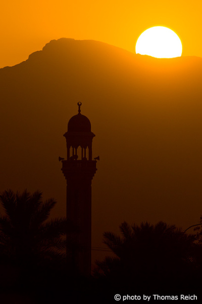 Silhouette Minarett, Oman