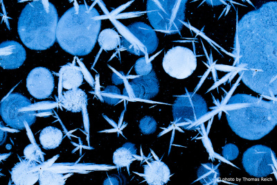 Ice crystals black blue