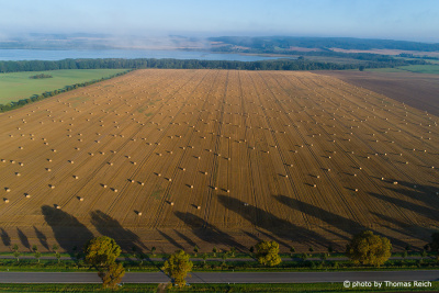 Straw Bales field from the air