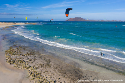 Kitesurfen Flag Beach und Insel Lobos, Fuerteventura