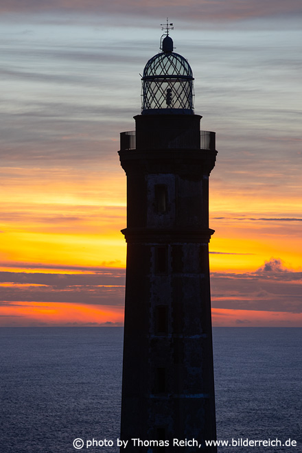 Sonnenuntergang Farol da Ponta dos Capelinhos, Insel Faial